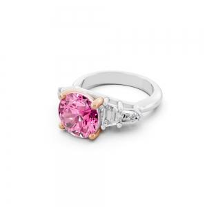 Ovani® Pink Labgrown Diamond Round Bridal Ring -4.75 Ct. T.w. thumbnail 4