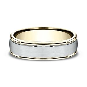 Two Tone Comfort-fit Design Wedding Ring thumbnail 2