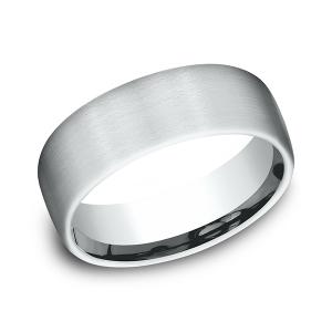 Comfort-Fit Design Wedding Band in 14K White Gold (7.5 mm)