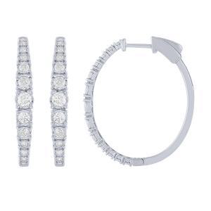 Diani® Collection 1 CT. T.W. Diamond Hoop Earrings In 14K Gold