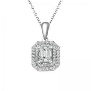 0.5CT. T.W. DIAMOND TIME SQUARE PENDANT IN 14K GOLD