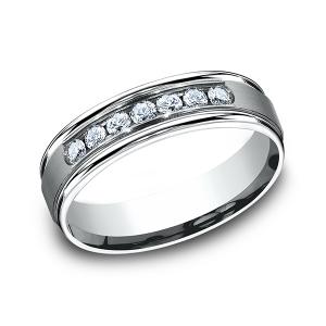 Comfort-Fit Diamond Wedding Ring in 14K White Gold (6 mm)