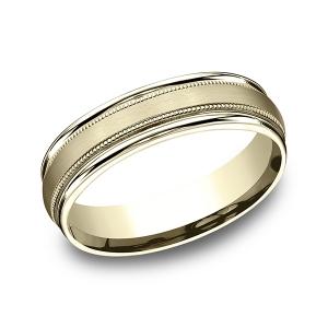 Comfort-Fit Design Wedding Band in 14K Yellow Gold (6 mm)